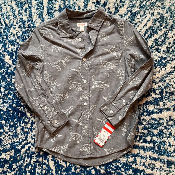 Cat & Jack Other - NWT Cat & Jack Grey Dino Button Down